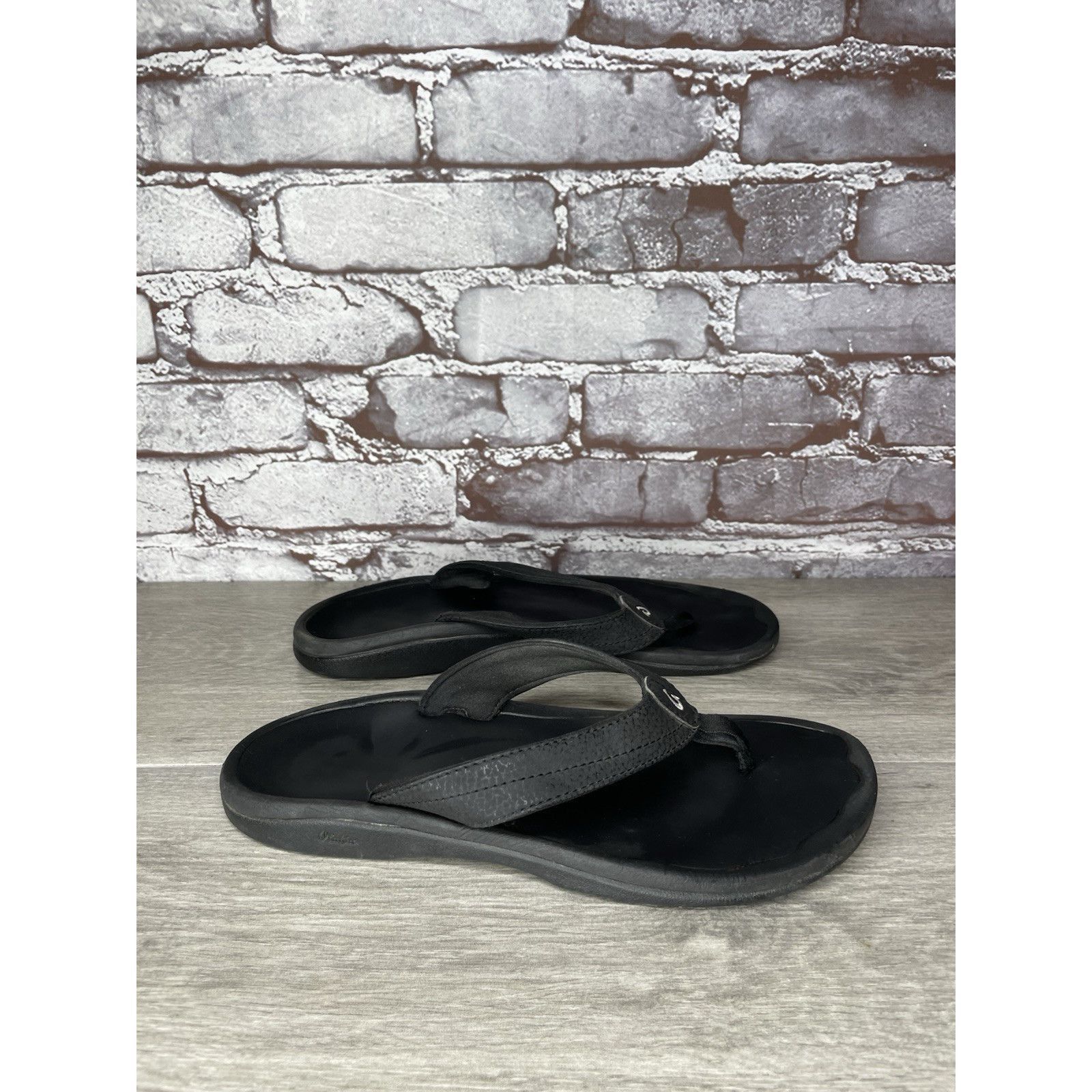 Olukai Olukai Ohana Black Synthetic Flip Flop Thong Beach Sandals W Size US 8 / IT 38 - 15 Thumbnail