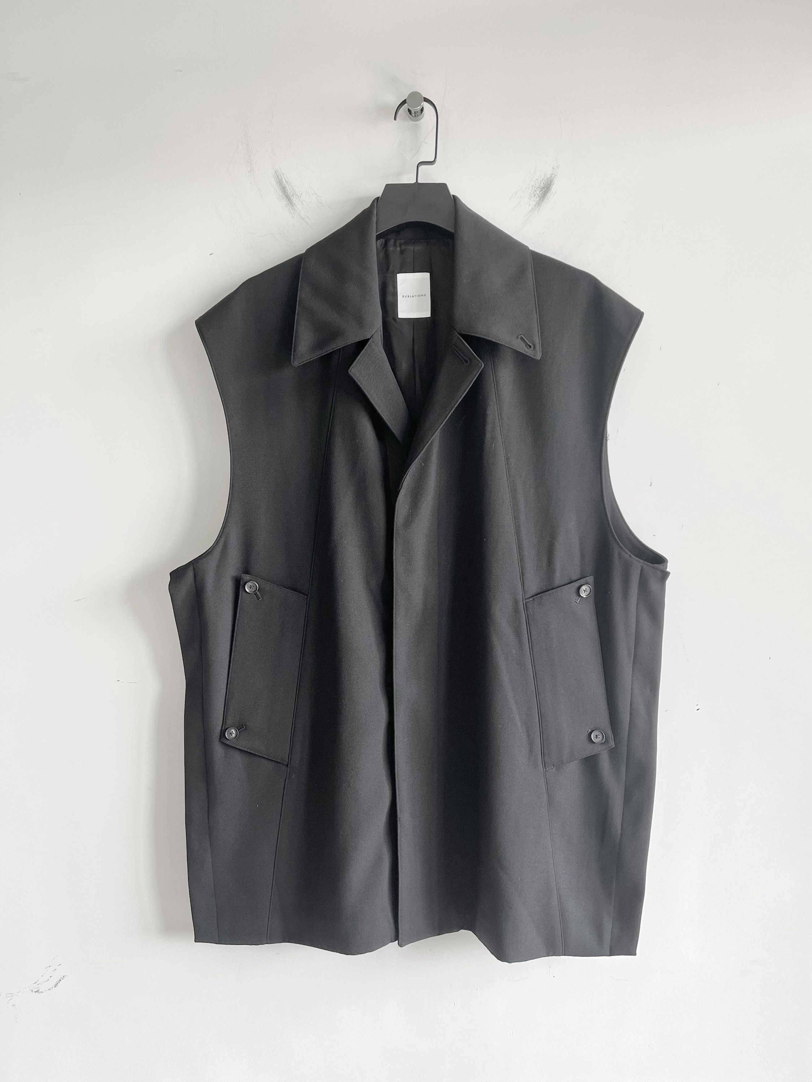Other Sublations - HEAVY WOOL GABARDINE PRISONER VEST Size US XL / EU 56 / 4 - 1 Thumbnail