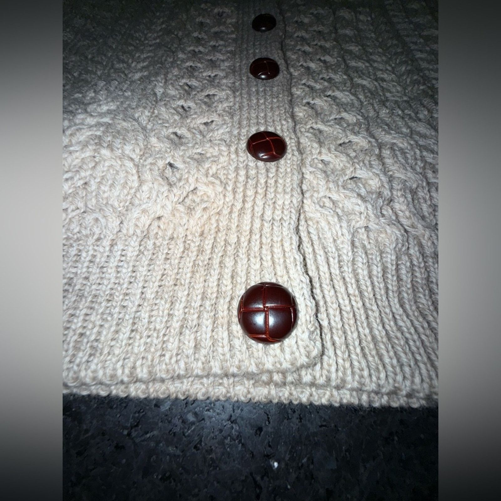 Other BLARNEY 100% MERINO IRISH WOOL IVORY BEIGE CABLE KNIT SZ MED Size M / US 6-8 / IT 42-44 - 5 Thumbnail