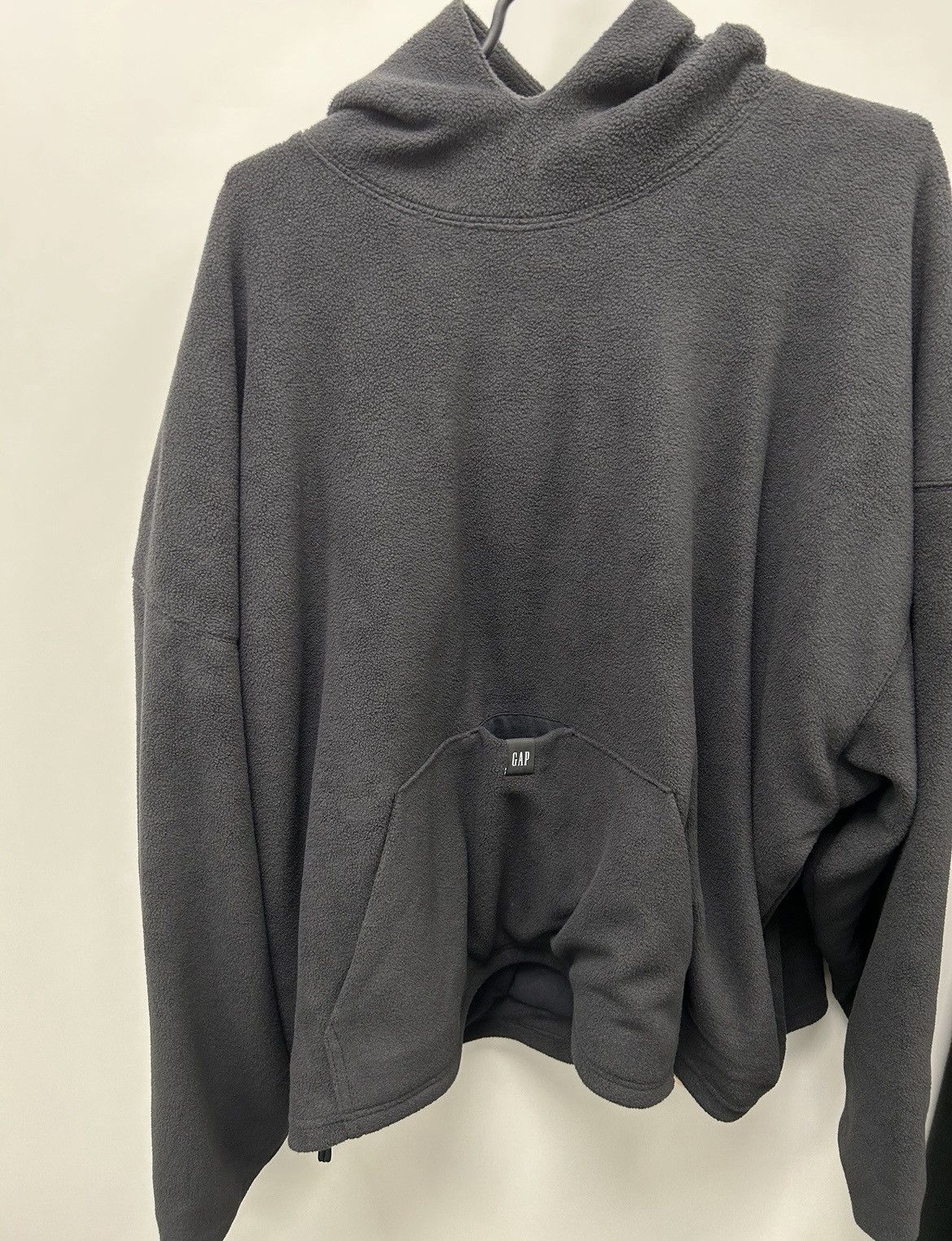 image of Yeezy Gap Polar Fleece Hoodie in Black, Men's (Size 2XL)