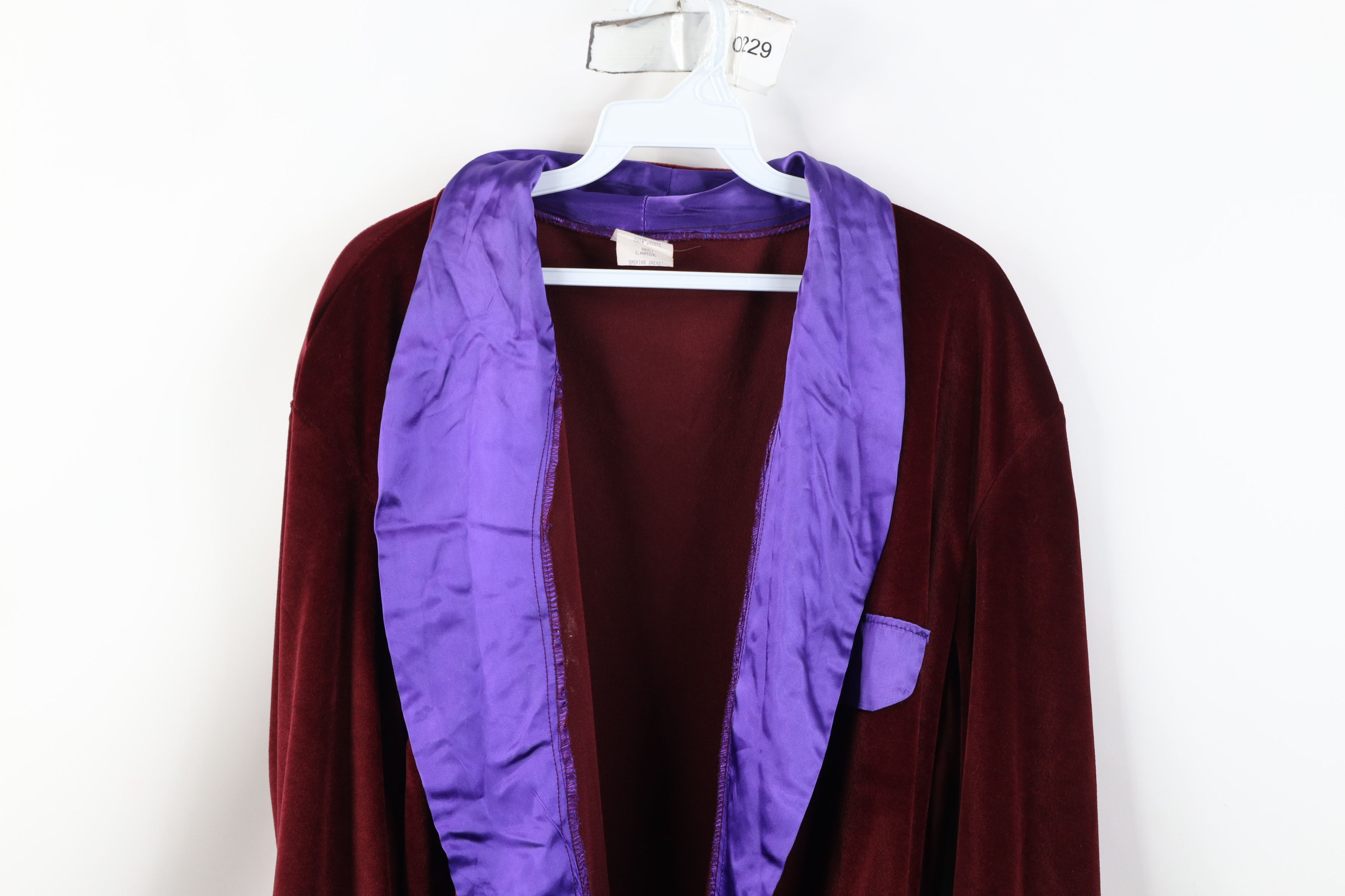 Vintage Vintage 90s Streetwear Satin Trim Smoking Jacket Robe Red Size US L / EU 52-54 / 3 - 2 Thumbnail