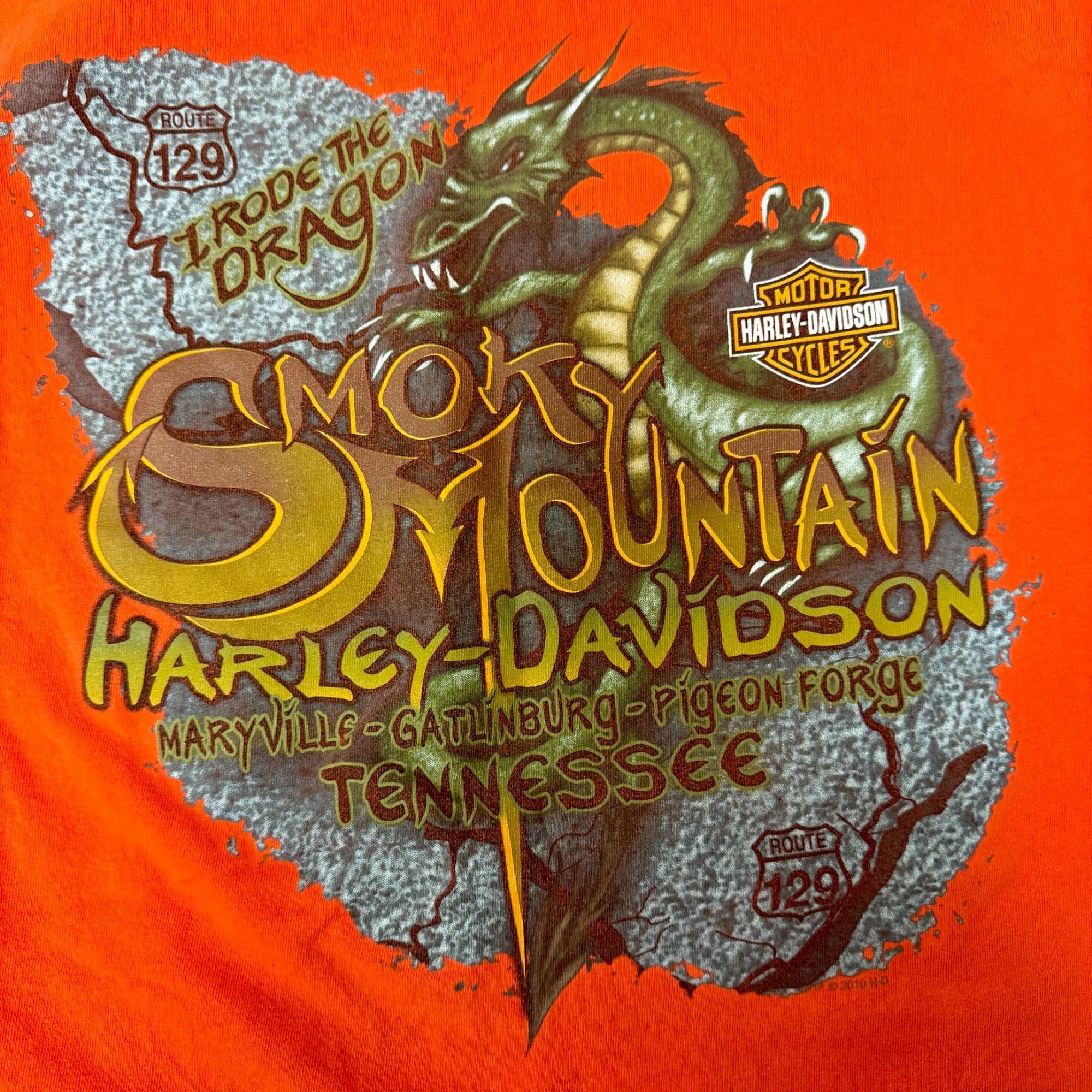 Harley Davidson SMOKEY MOUNTAINS I Rode The DRAGON Motorcycle Biker T Shirt Size US XL / EU 56 / 4 - 1 Thumbnail