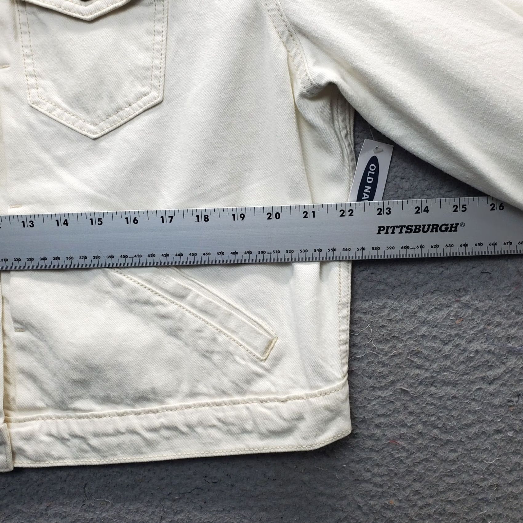 Old Navy Old Navy Trucker Jacket Womens XL Cream Chest Pocket Collar Button Front Jacket Size XL / US 12-14 / IT 48-50 - 4 Thumbnail