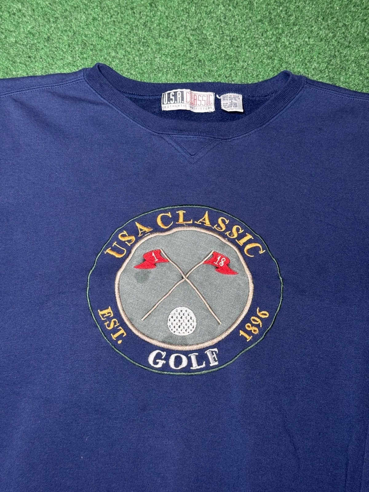 Vintage Vintage 90s USA Classic Golf Large Blue Crewneck Sweatshirt Size US L / EU 52-54 / 3 - 2 Thumbnail
