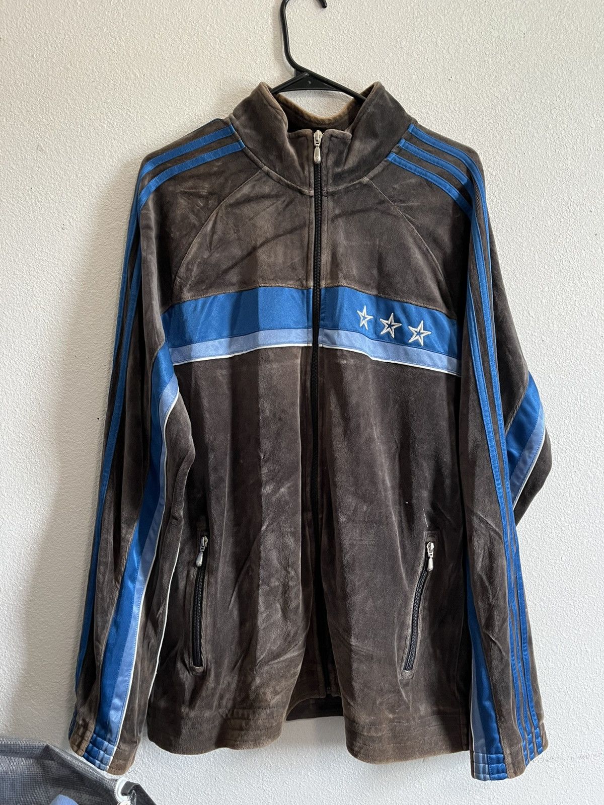 Adidas Vintage Adidas Velour Zip Track Jacket 2XL Size US XXL / EU 58 / 5 - 1 Thumbnail