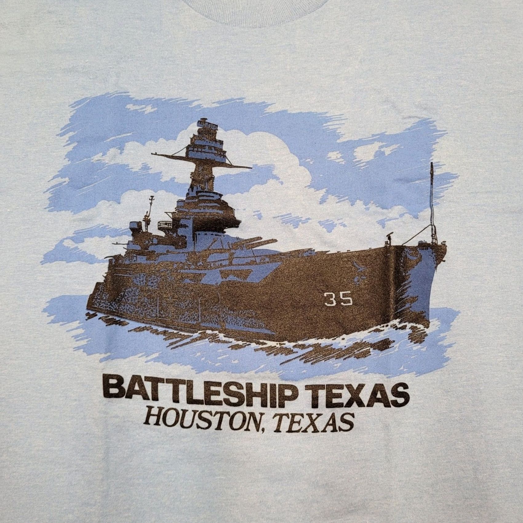 Vintage VTG 80s Single Stitch USS Texas BB-35 Shirt Mens M Military Ship USN Navy Made USA Vintage Tee Size US M / EU 48-50 / 2 - 2 Thumbnail