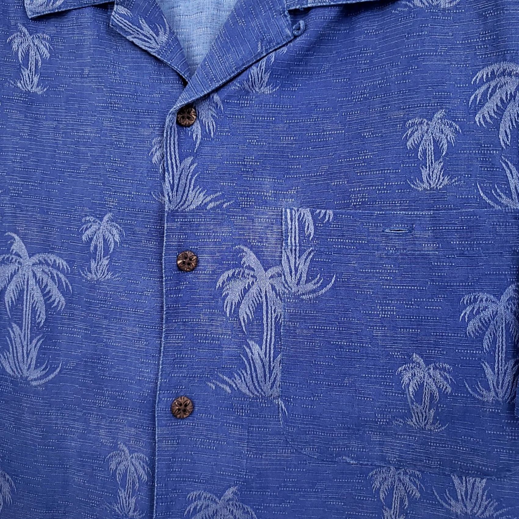 Vintage Caribbean Shirt Mens L Blue Hawaiian Silk Long Sleeve Button Beach Size US L / EU 52-54 / 3 - 3 Thumbnail