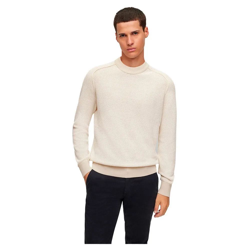 Hugo Boss Hugo Boss Akopak Chunky Knit Beige Cotton Pullover Sweater Size US L / EU 52-54 / 3 - 1 Thumbnail