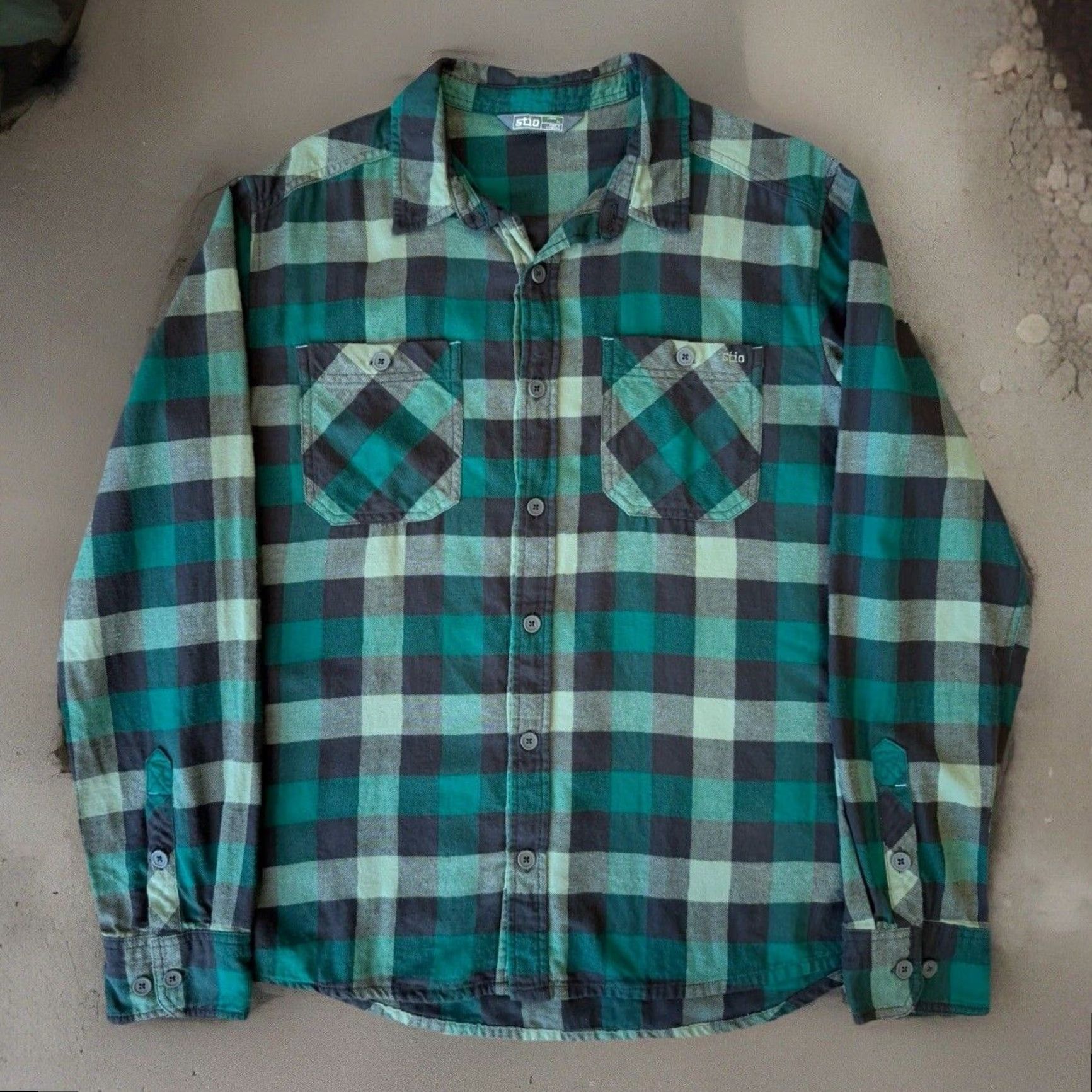 Vintage Stio Flannel Button-Up Shirt M Green Black Casual Workwear Wyoming Mens Shirt Size US M / EU 48-50 / 2 - 2 Thumbnail
