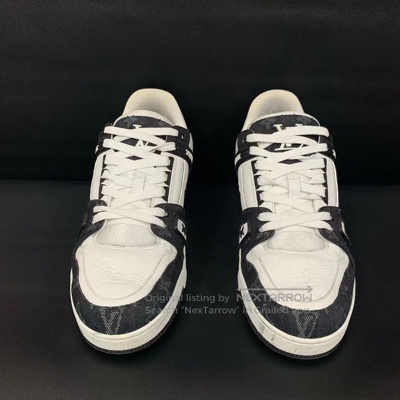 Louis Vuitton Louis Vuitton Trainer Black and White Denim Low Top Board Size US 8 / EU 41 - 2 Thumbnail
