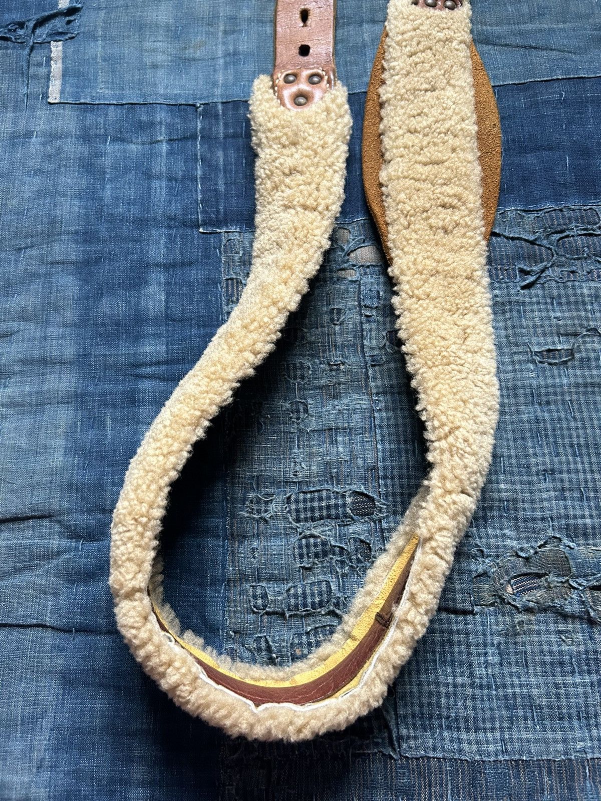 Kapital × Kapital Kountry kapital Boa fleece Belt - Beige Size ONE SIZE - 3 Thumbnail