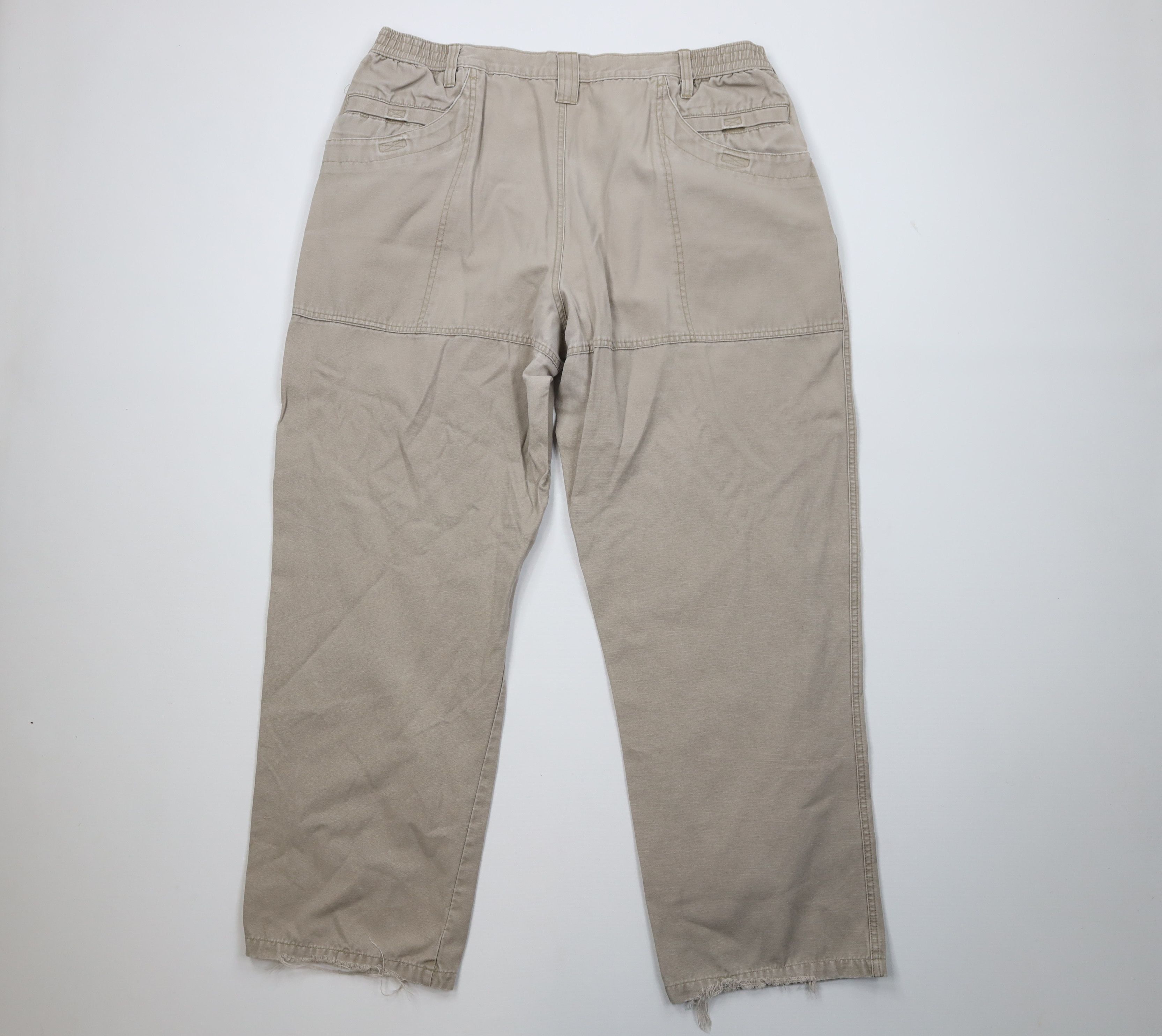 Woolrich Woolen Mills Vintage 90s Woolrich Canvas Wide Leg Pants Beige Cotton Size US 40 / EU 56 - 9 Thumbnail