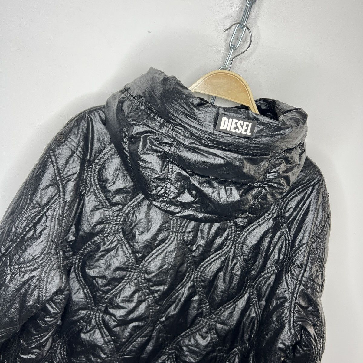 Diesel × Japanese Brand Diesel Shiny Black Nylon 2in1 Bomber Parka Puffer Jacket Y2K Size US M / EU 48-50 / 2 - 14 Thumbnail