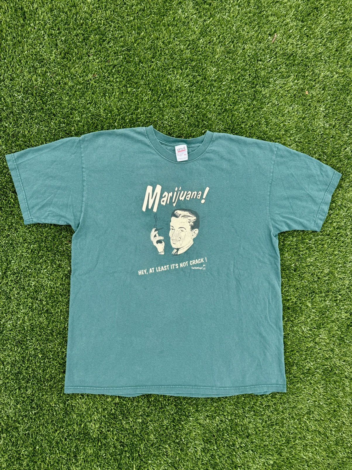 Rap Tees × Vintage Vintage Marijuana Weed Smoke Stoner 420 Humor T-Shirt Size US XL / EU 56 / 4 - 2 Thumbnail