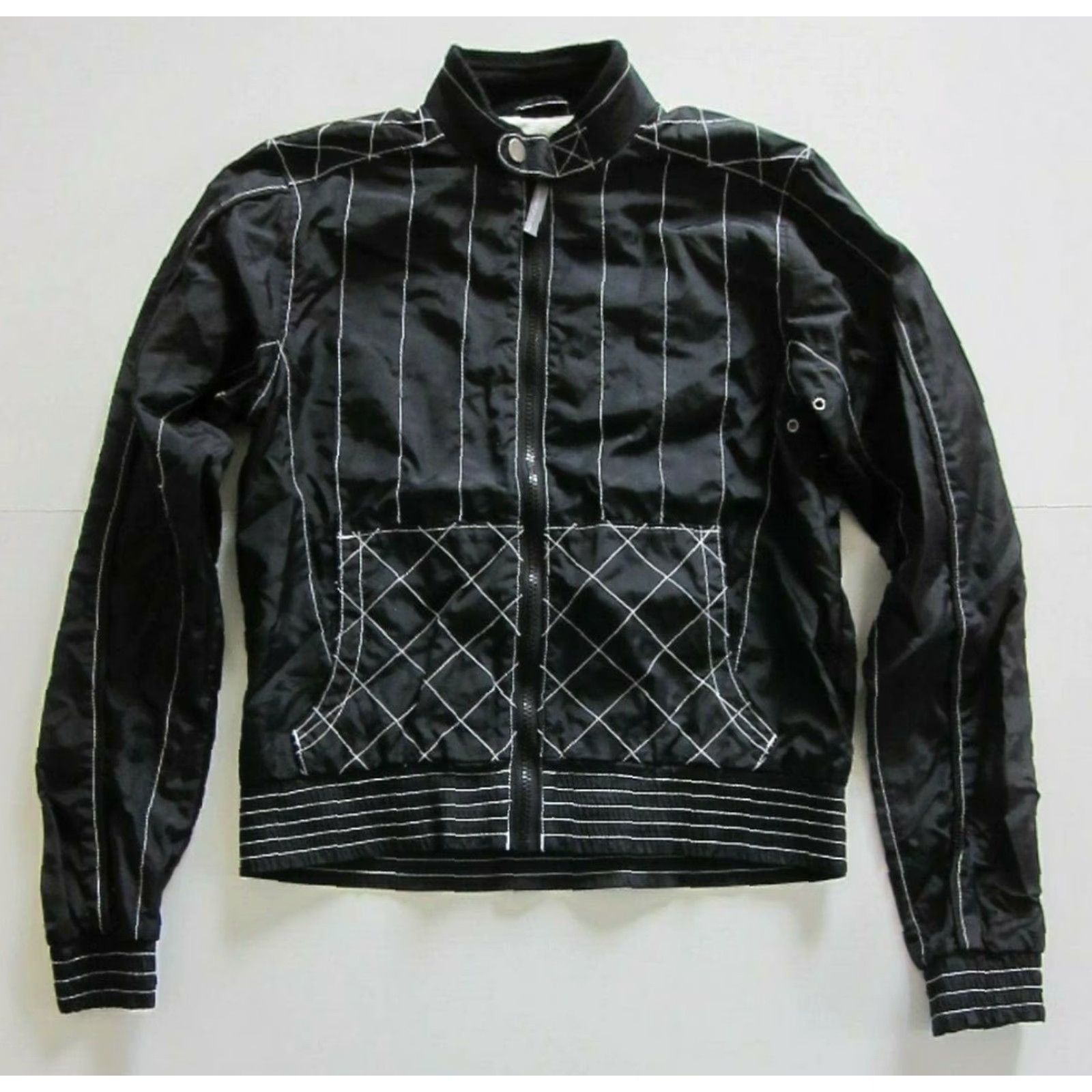 Vintage I. Spiewak & Sons. INC Nylon Black Quilted Rain Windbreaker Biker Moto Jacket XS Size XS / US 0-2 / IT 36-38 - 6 Thumbnail