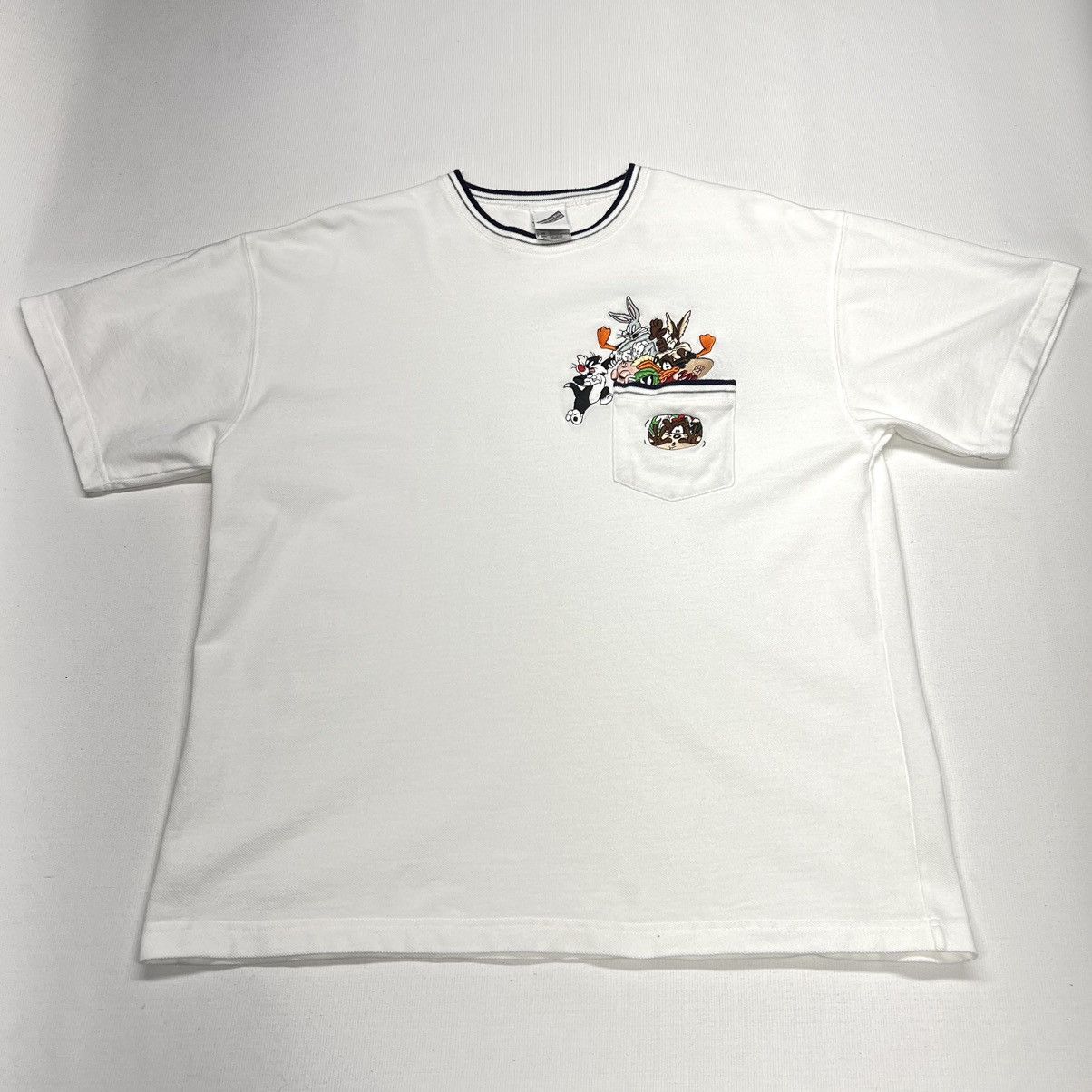 Vintage × Warner Bros VTG Looney Tunes Shirt White Warner Bros Pocket Embroidered Size US L / EU 52-54 / 3 - 1 Thumbnail