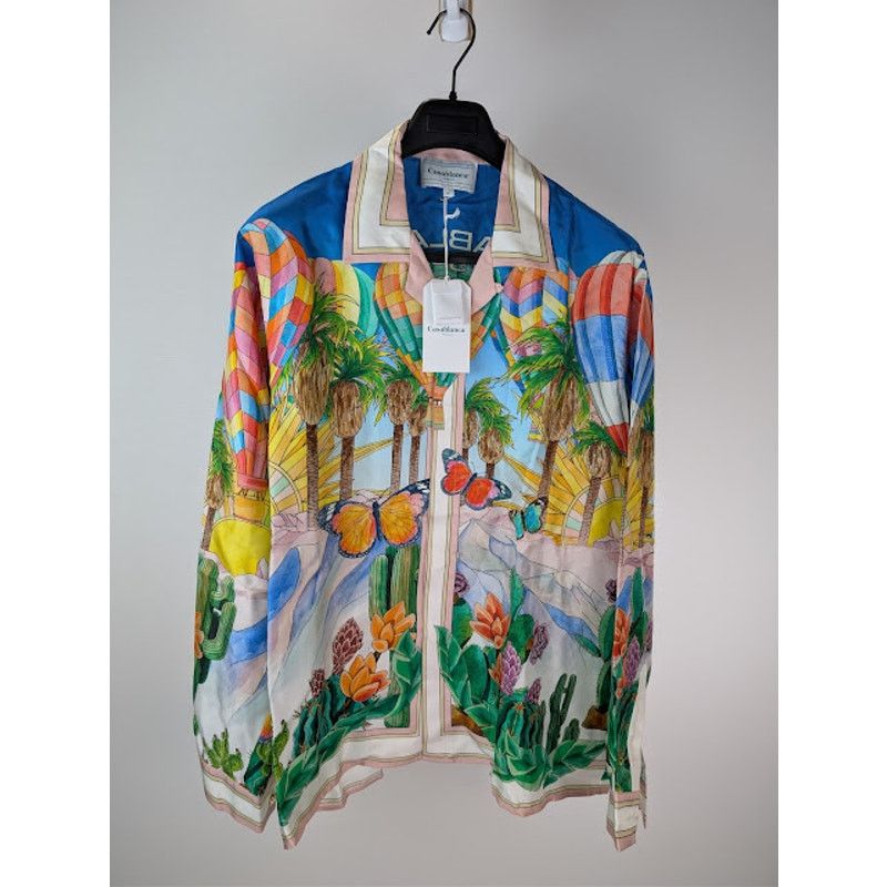 Casablanca o1rshd1 Silk Long Sleeve Cuban Collar Shirt in Psychedelic Size US XL / EU 56 / 4 - 8 Thumbnail