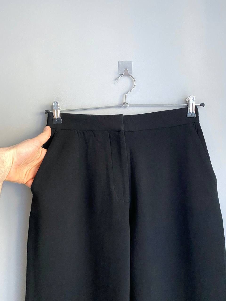 Stella McCartney Stella McCartney Women's Black Wool Wid-Leg Solid Pants, 44 Size 30" / US 8 / IT 44 - 3 Thumbnail