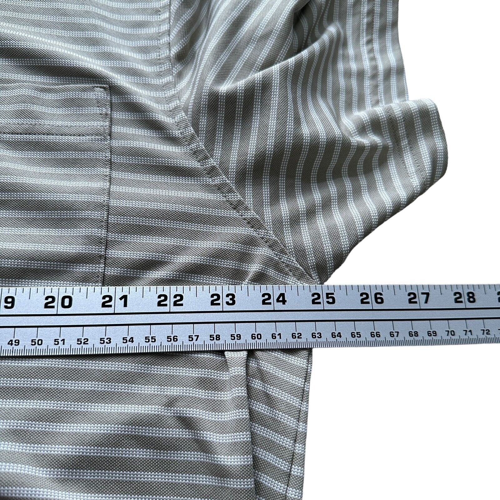 Greg Norman Greg Norman Golf Polo Shirt Men XL Beige Striped Polyester Size US XL / EU 56 / 4 - 6 Thumbnail