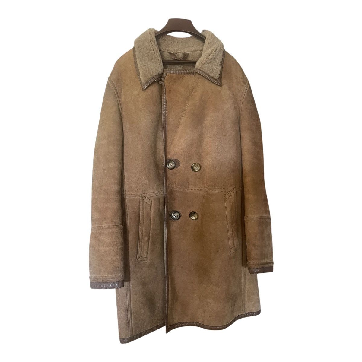 Other Vtg 70s Men's Shearling Double Breasted Coat Lapel Collar Size US M / EU 48-50 / 2 - 5 Thumbnail