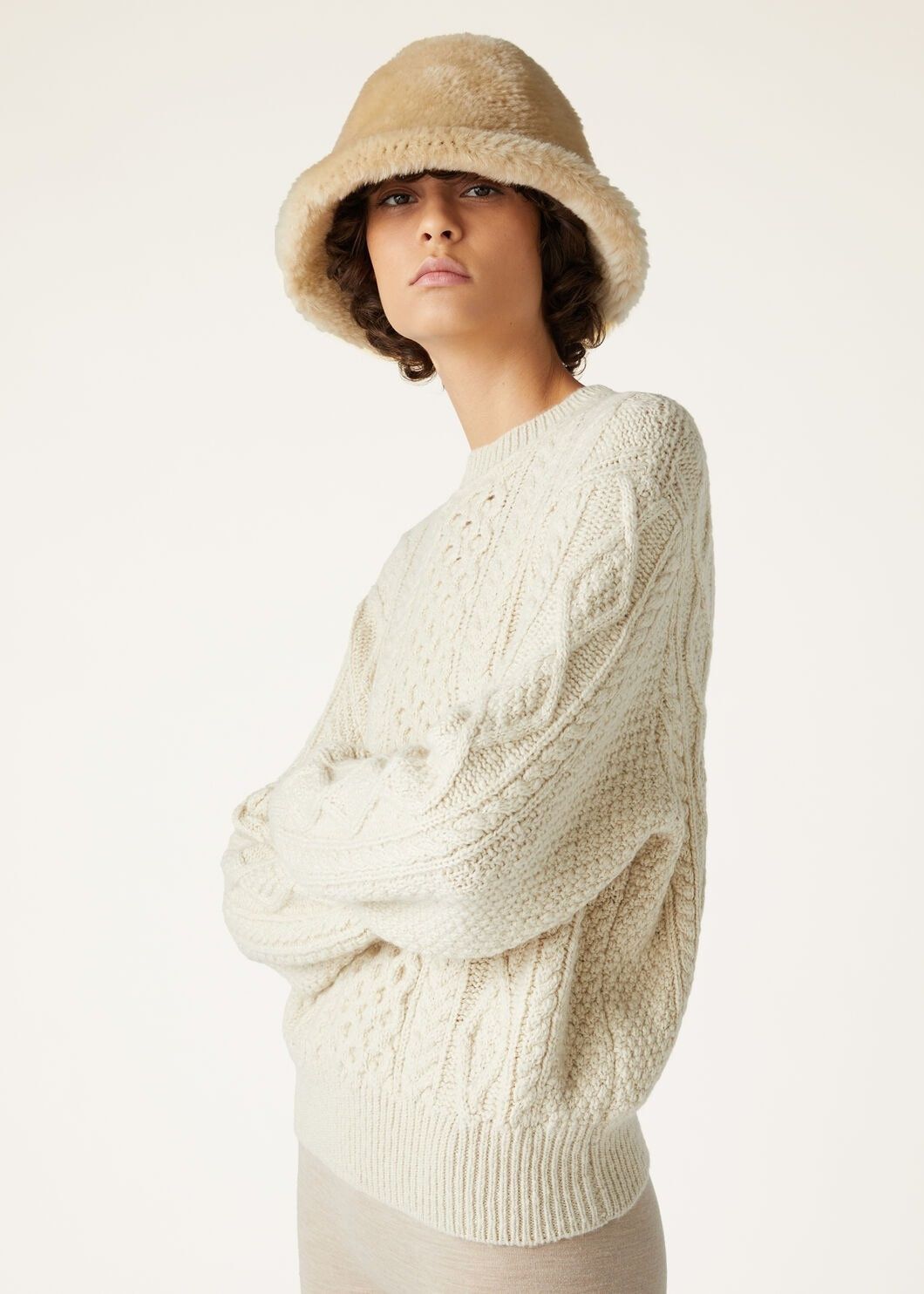 Loro Piana o1w1db10825 FAO7113 Valduggia Crewneck Sweater in Beige Size XS / US 0-2 / IT 36-38 - 4 Thumbnail