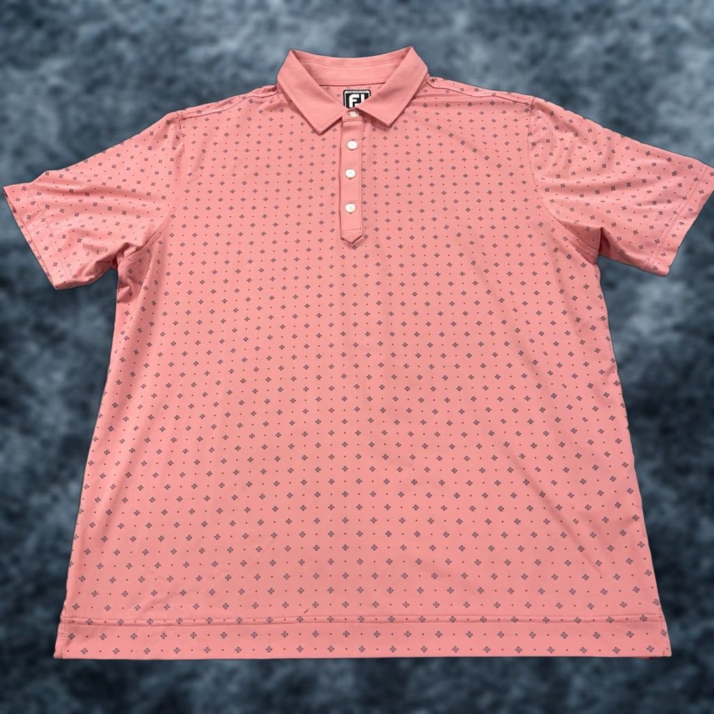 Footjoy FootJoy Polo Shirt Mens Large Athletic Fit Pink Abstract Logo Golf Shirt Size US L / EU 52-54 / 3 - 1 Thumbnail