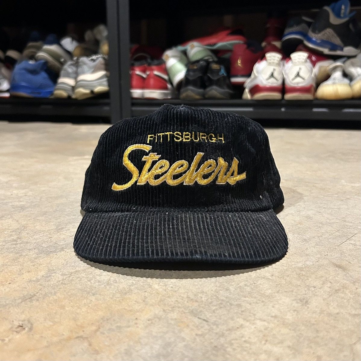 Sports Specialties Vintage 1990s Pittsburgh Steelers Script Corduroy Hat Rare Size ONE SIZE - 1 Thumbnail