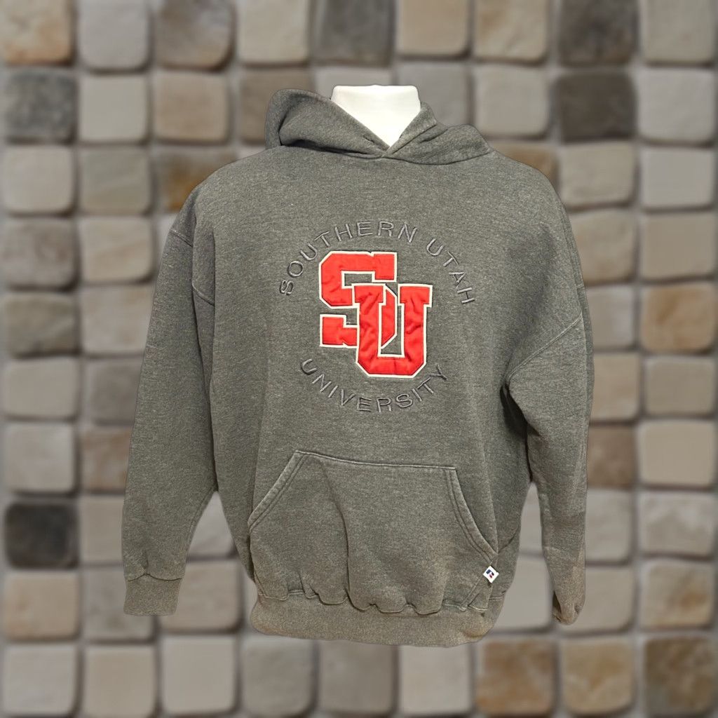 Russell Athletic VTG Southern Utah University Pullover Hoodie Men XL Dark Gray Russell Embroider Size US XL / EU 56 / 4 - 1 Thumbnail