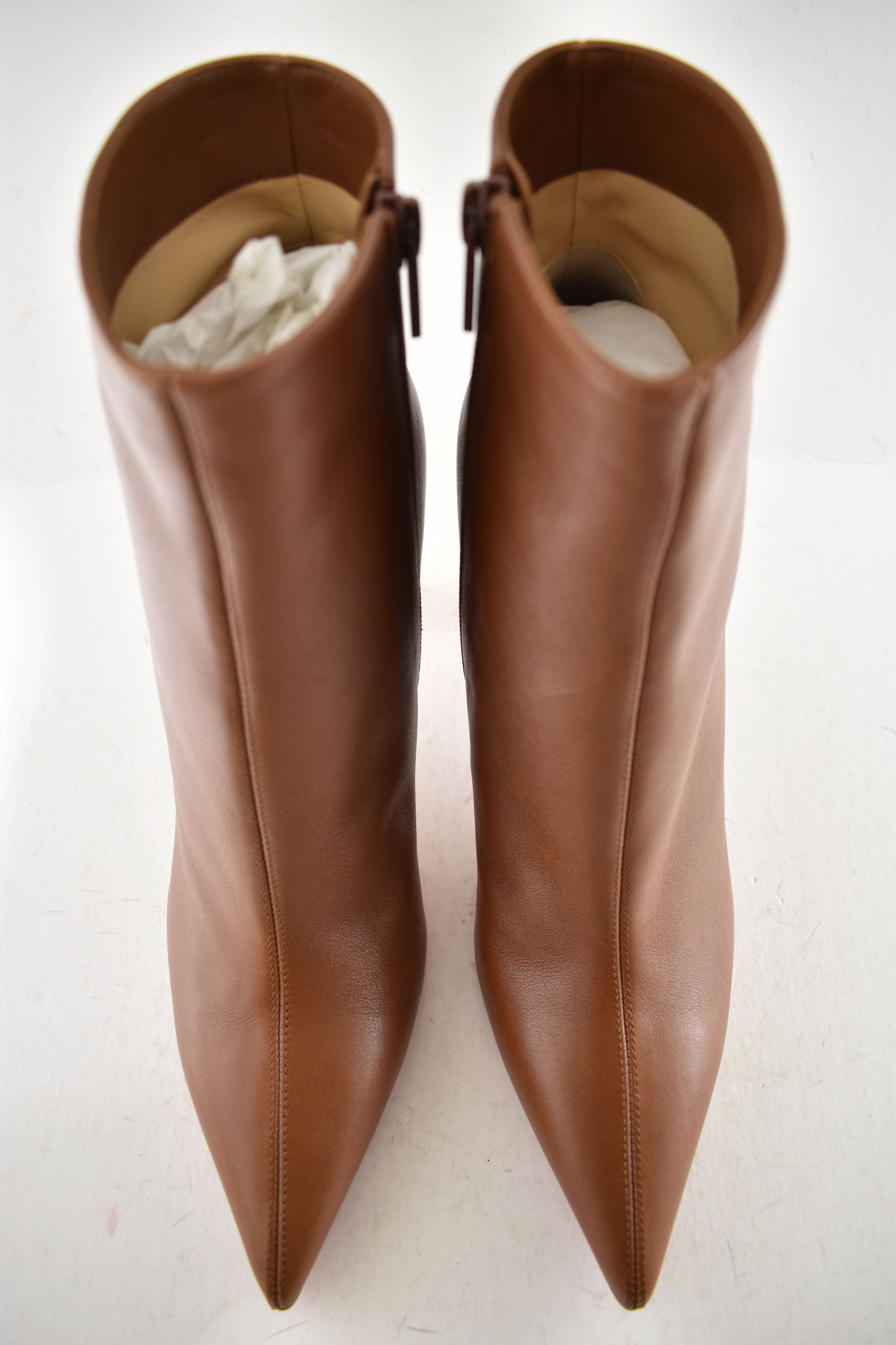 Christian Louboutin Vibella Booty 85 Brown Calf Leather Pointed Heel Bootie 37 Size US 7 / IT 37 - 12 Thumbnail