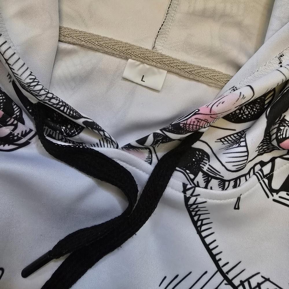 Designer Multicolored Skulls R.I.P. Oversized Hoodie Size L / US 10 / IT 46 - 3 Thumbnail
