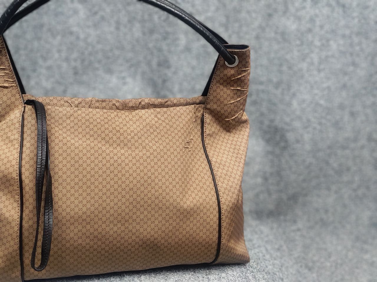 Gucci Gucci Vintage Monogram GG Zip Nylon hobo shoulder Bag defect Size ONE SIZE - 2 Thumbnail