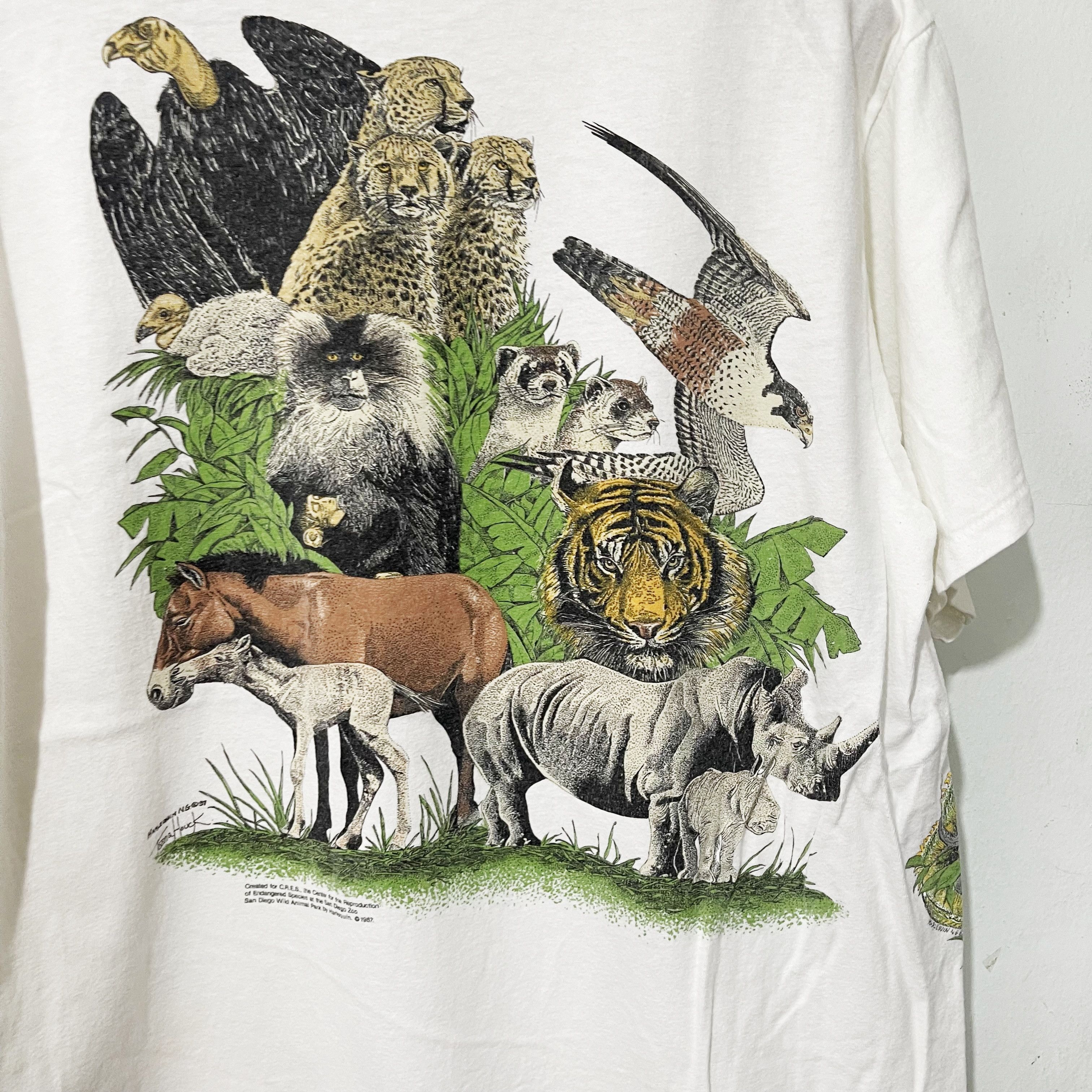 Vintage 80s Animal Print Graphic Shirt