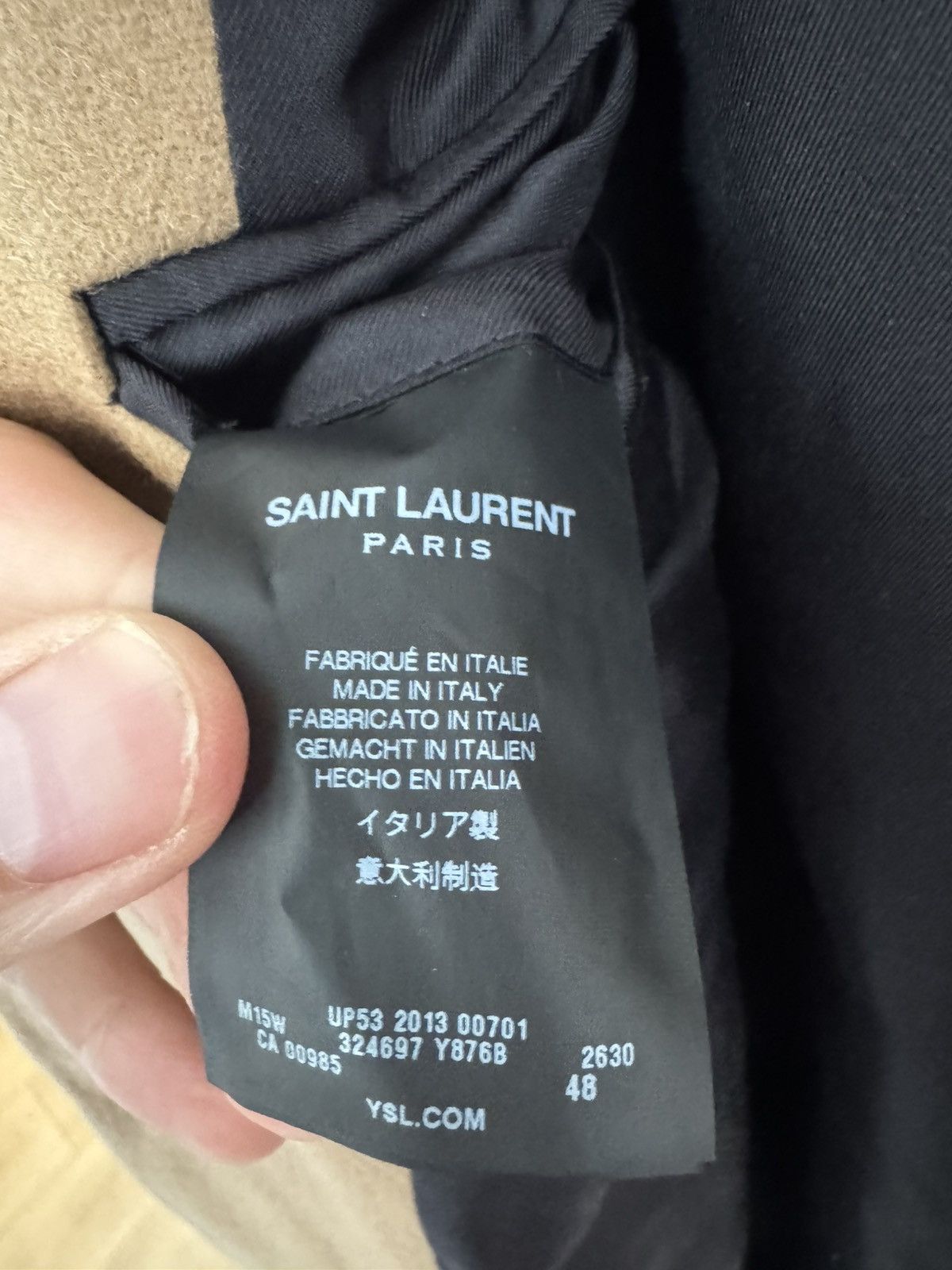 Saint Laurent Paris FW13 Chesterfield Coat Velour collar Size US M / EU 48-50 / 2 - 2 Thumbnail