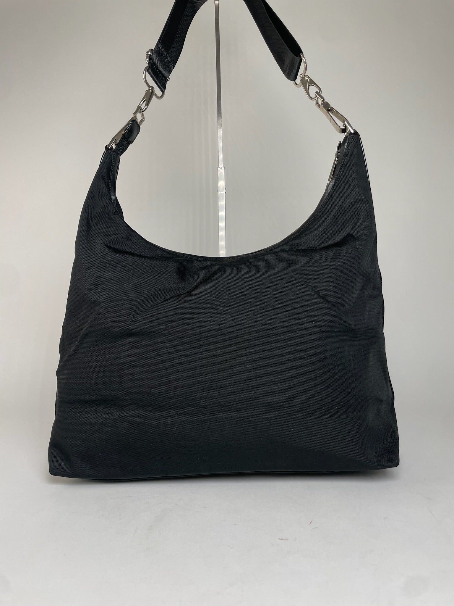 Gucci Vintage Leather / Canvas Hobo Handbag Black Size ONE SIZE - 1 Thumbnail