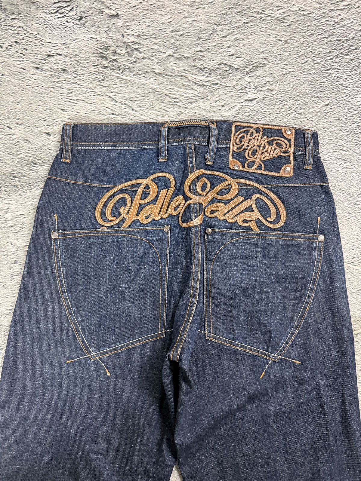 Pelle Pelle Pelle Pelle vintage navy blue jeans Y2K baggy denim big logo Size US 32 / EU 48 - 2 Thumbnail