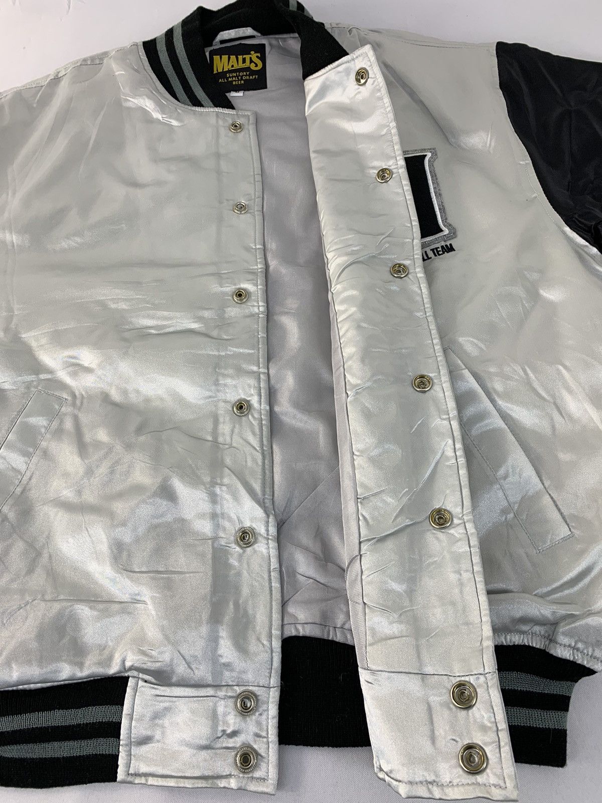 Japanese Brand × Vintage 90s Malt’s Suntory All Malt Draft Beer Varsity Jacket Size US M / EU 48-50 / 2 - 5 Thumbnail