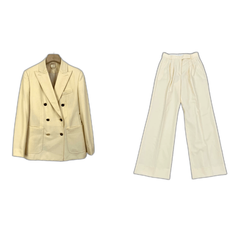 Max Mara Max Mara Double-Breasted Suit Set in Beige Size XS / US 0-2 / IT 36-38 - 1 Thumbnail