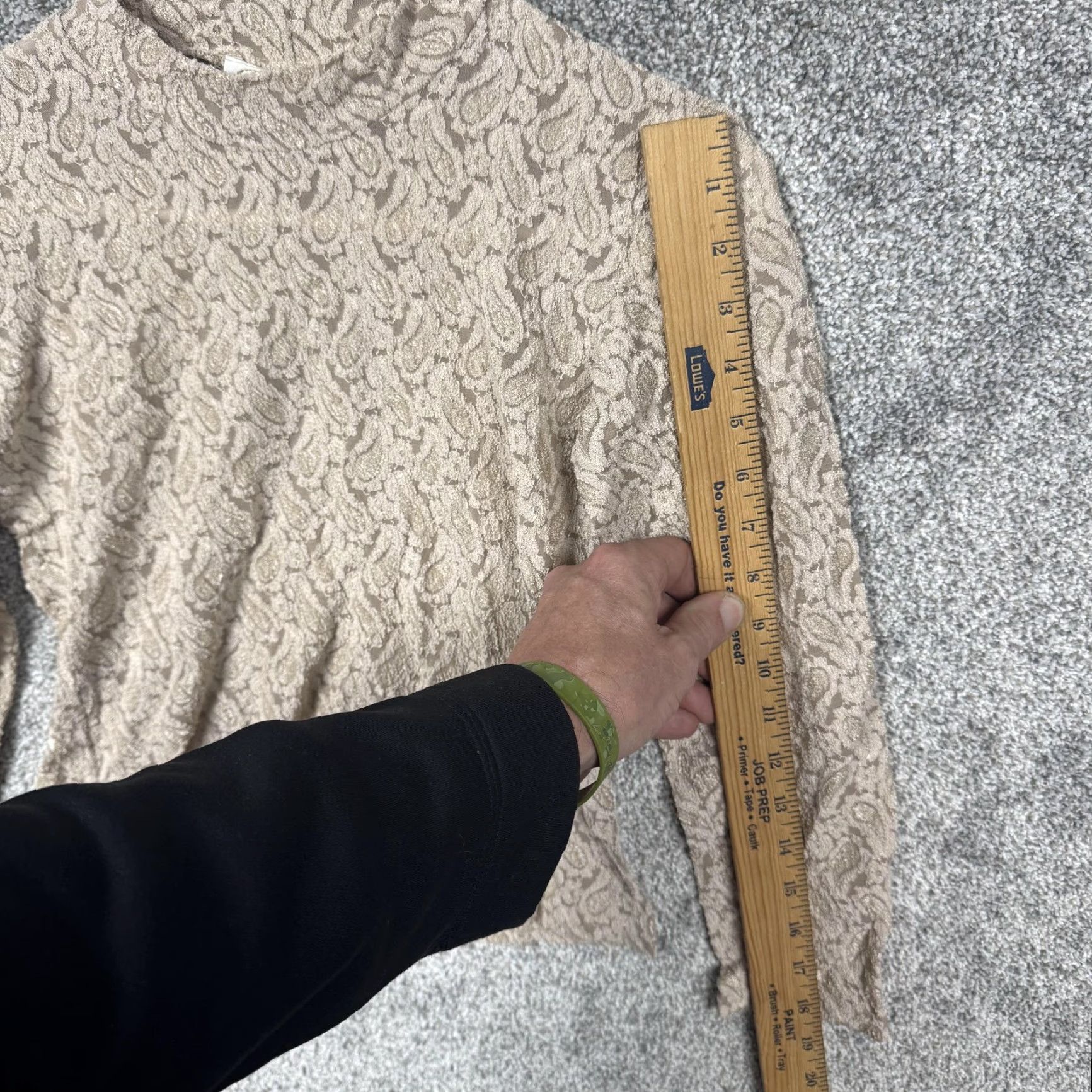 Vintage VINTAGE glu-glu Blouse Women M Beige Paisley Lace Crew Neck Long Sleeve Size M / US 6-8 / IT 42-44 - 4 Thumbnail