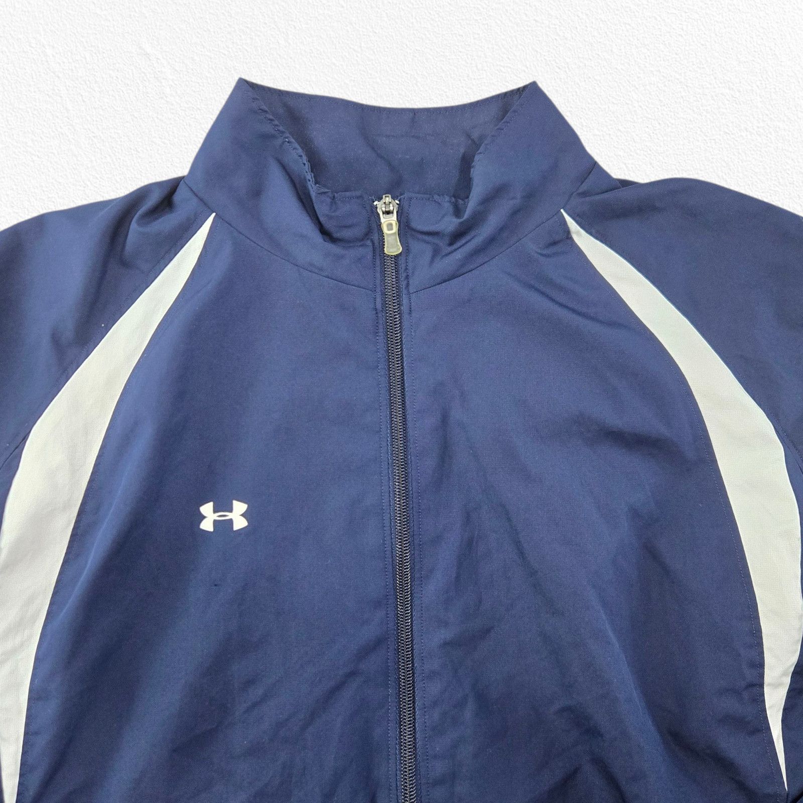 Under Armour Y2K Under Armour Navy White Windbreaker Track Jacket Size M Size M / US 6-8 / IT 42-44 - 3 Thumbnail