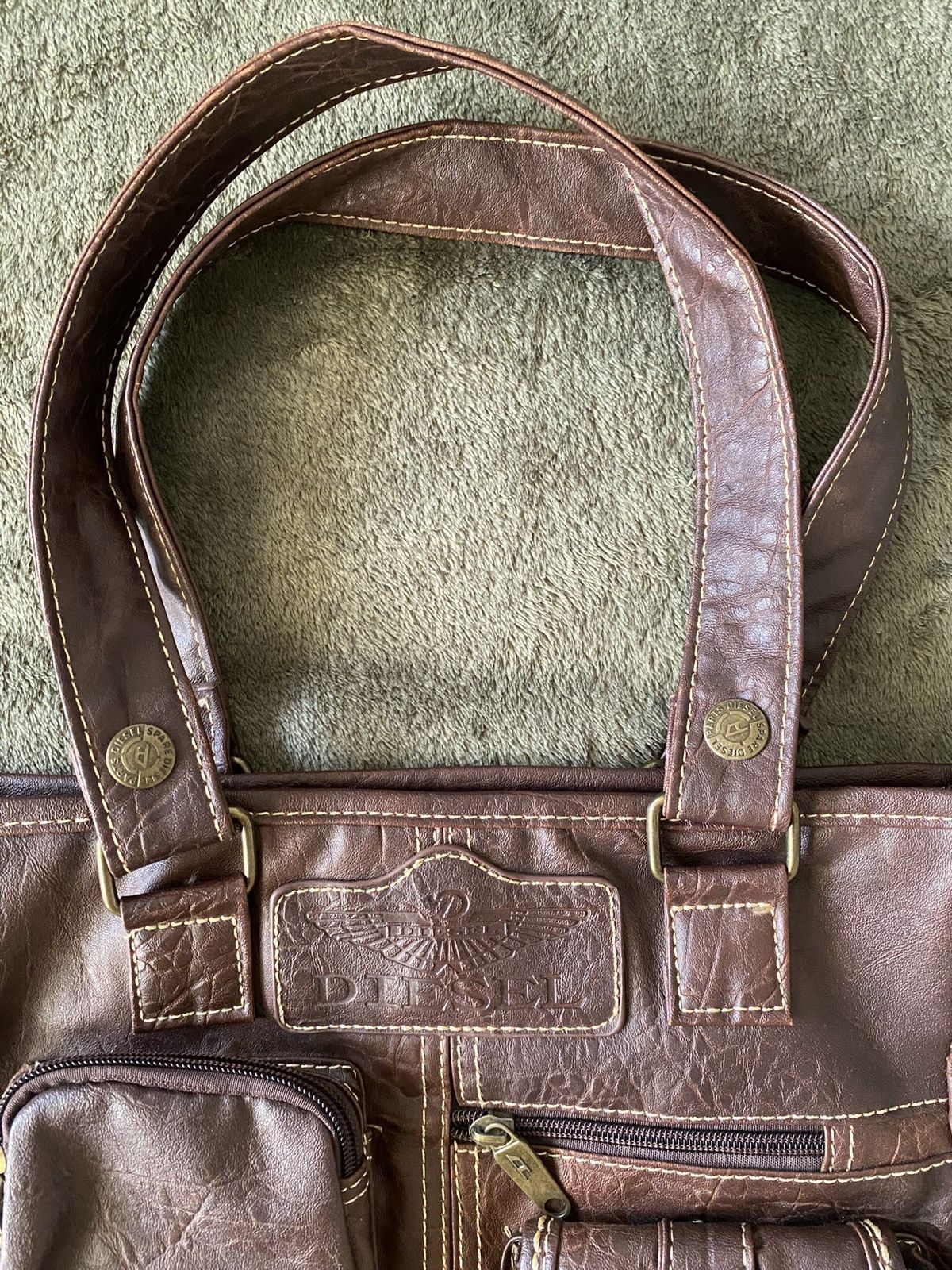 Diesel Diesel Retro Leather Multi-Pocket Messenger Crossbody Bag Size ONE SIZE - 4 Thumbnail