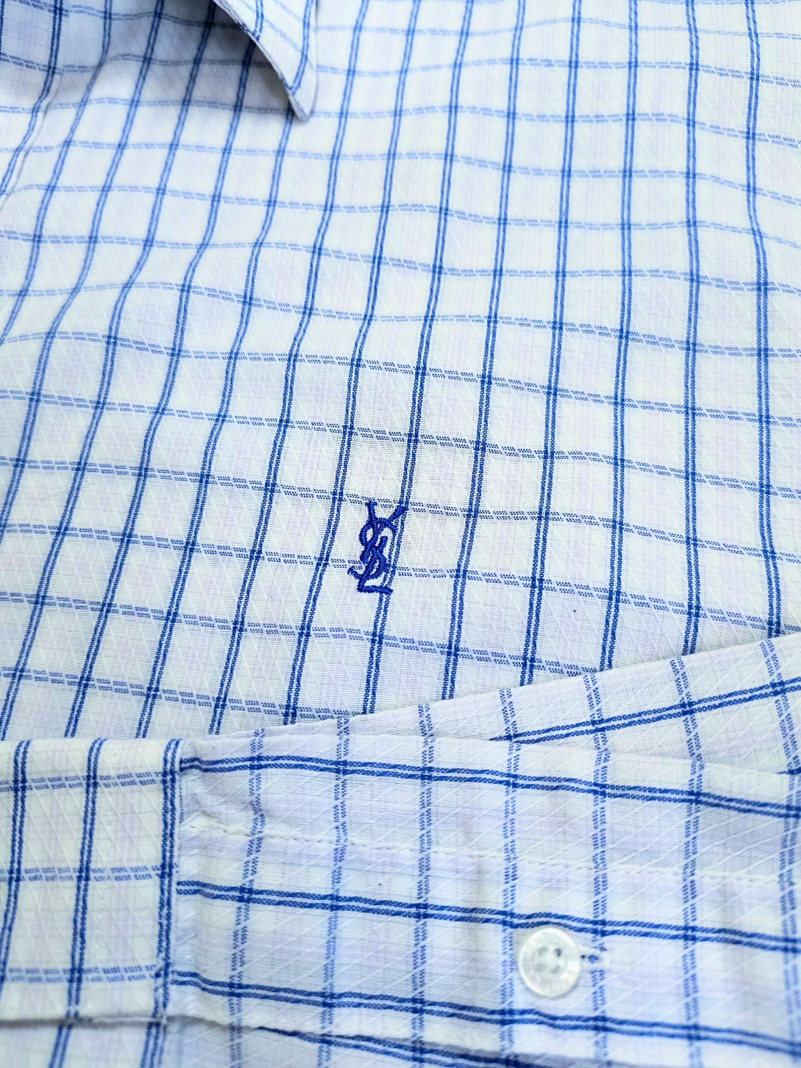 Saint Laurent Paris × Yves Saint Laurent Vintage Yves Saint Laurent Check Light Shirt Size US M / EU 48-50 / 2 - 7 Thumbnail