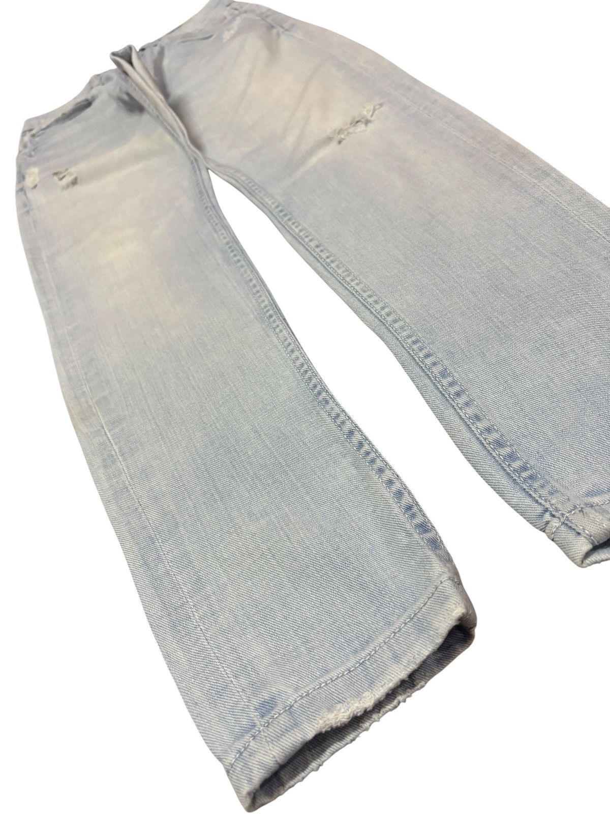 Bershka Vtg Bershka Blue Washed Distressed Jeans Size 28" / US 6 / IT 42 - 3 Thumbnail