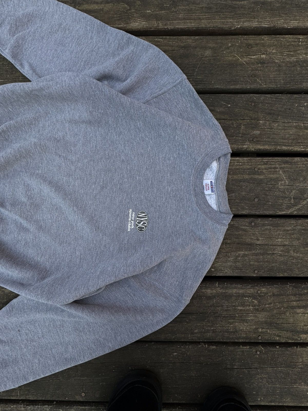 Jerzees New York sports club Grey Crew Neck sweat shirt Size US M / EU 48-50 / 2 - 2 Thumbnail