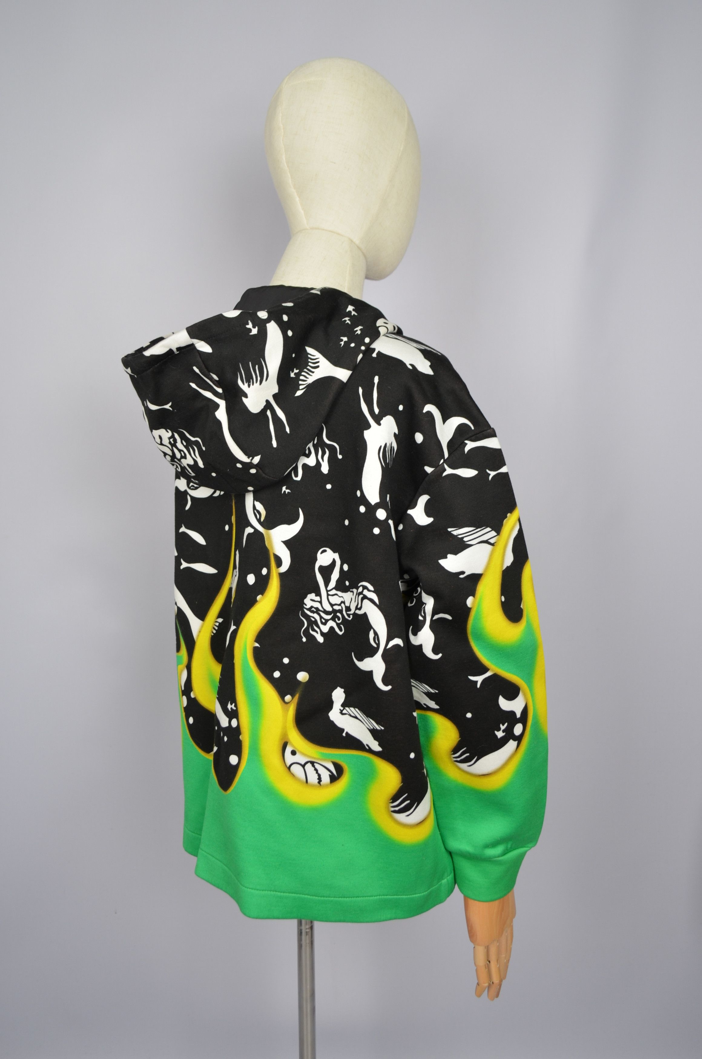 Prada PRADA Special Edition Mermaid Flames Hoodie Size S VERY RARE Size S / US 4 / IT 40 - 15 Thumbnail
