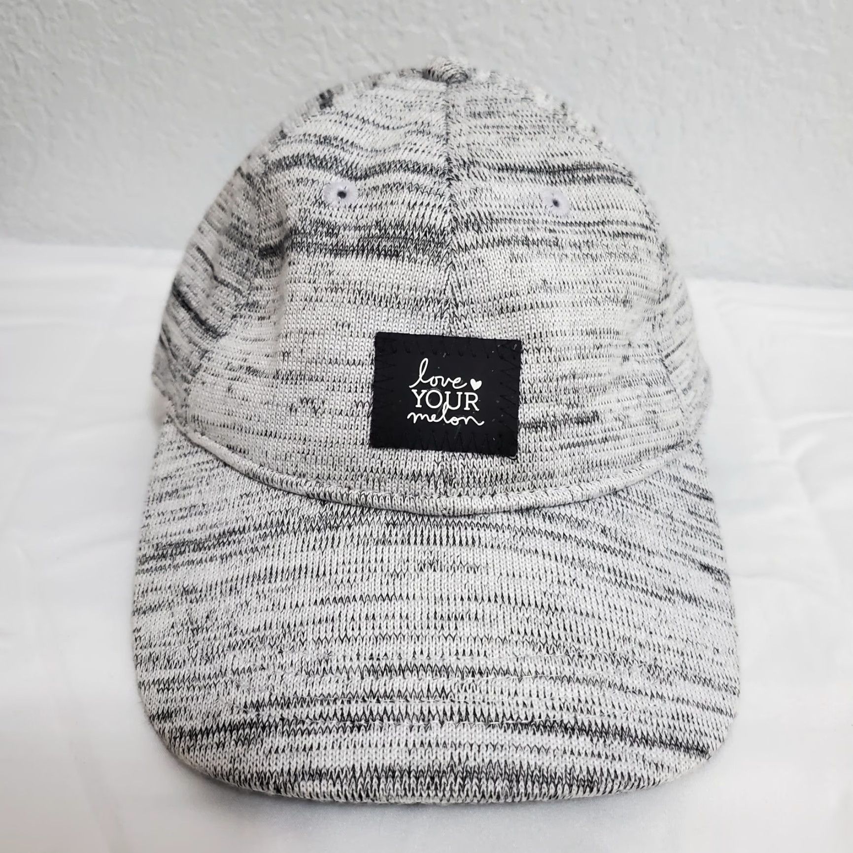 Vintage Love Your Melon Hero Cap Light Gray Knit Baseball Hat Strap Back Patch Logo Size ONE SIZE - 2 Thumbnail
