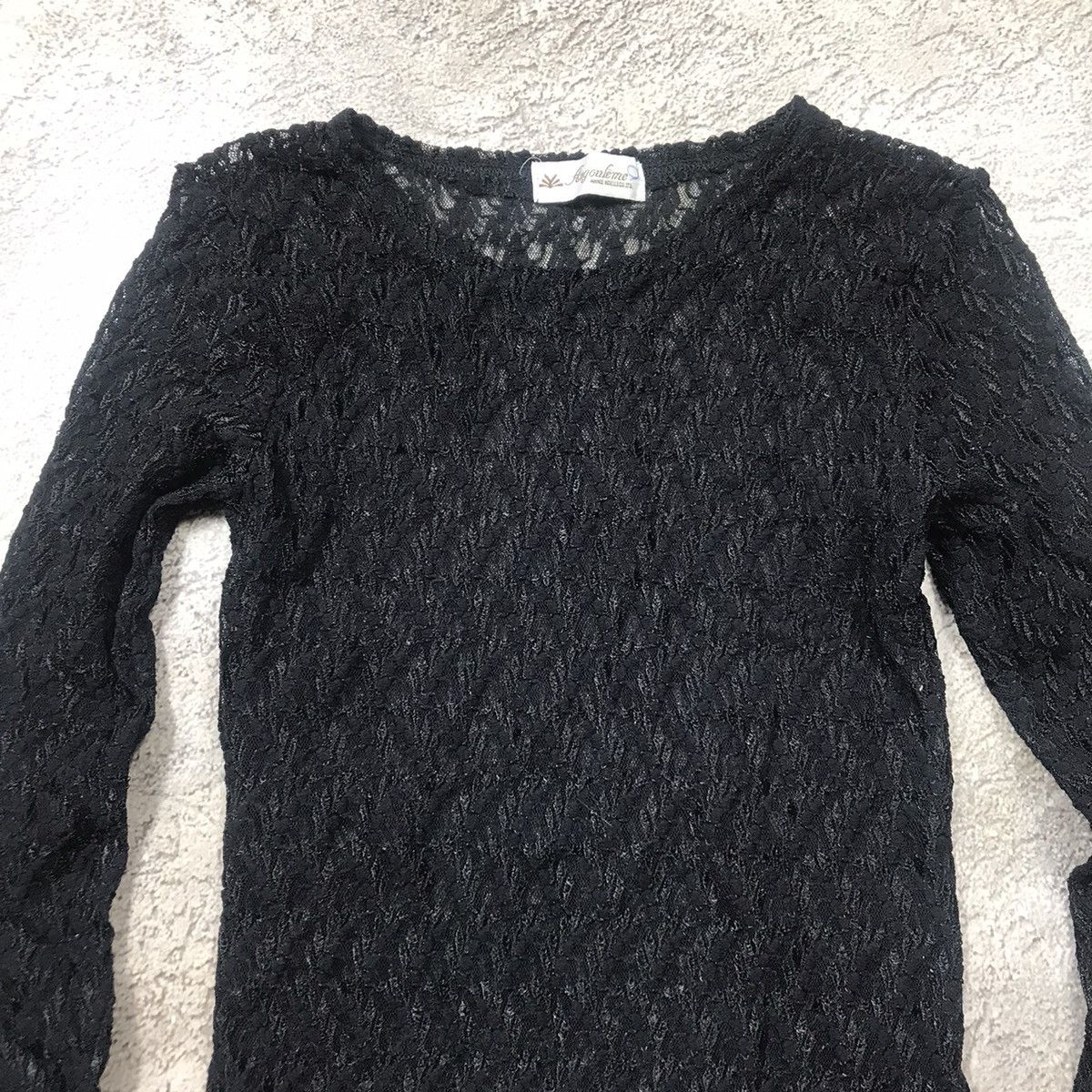Vintage Vintage 90s Black Mesh Knit Sweater Avant Garde Y2K Grunge S Size S / US 4 / IT 40 - 2 Thumbnail