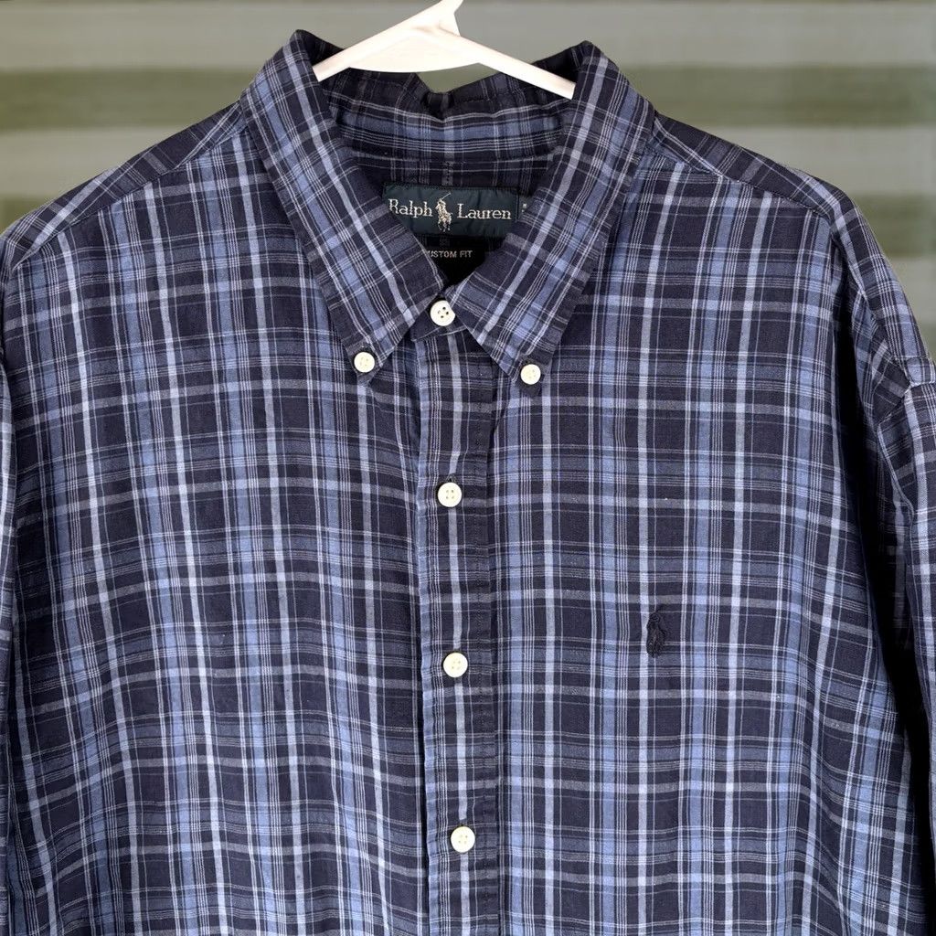 Polo Ralph Lauren VINTAGE Polo Ralph Lauren Shirt Men 2XL Blue Plaid Silk Linen Button Down Pony Shirt Size US XXL / EU 58 / 5 - 1 Thumbnail