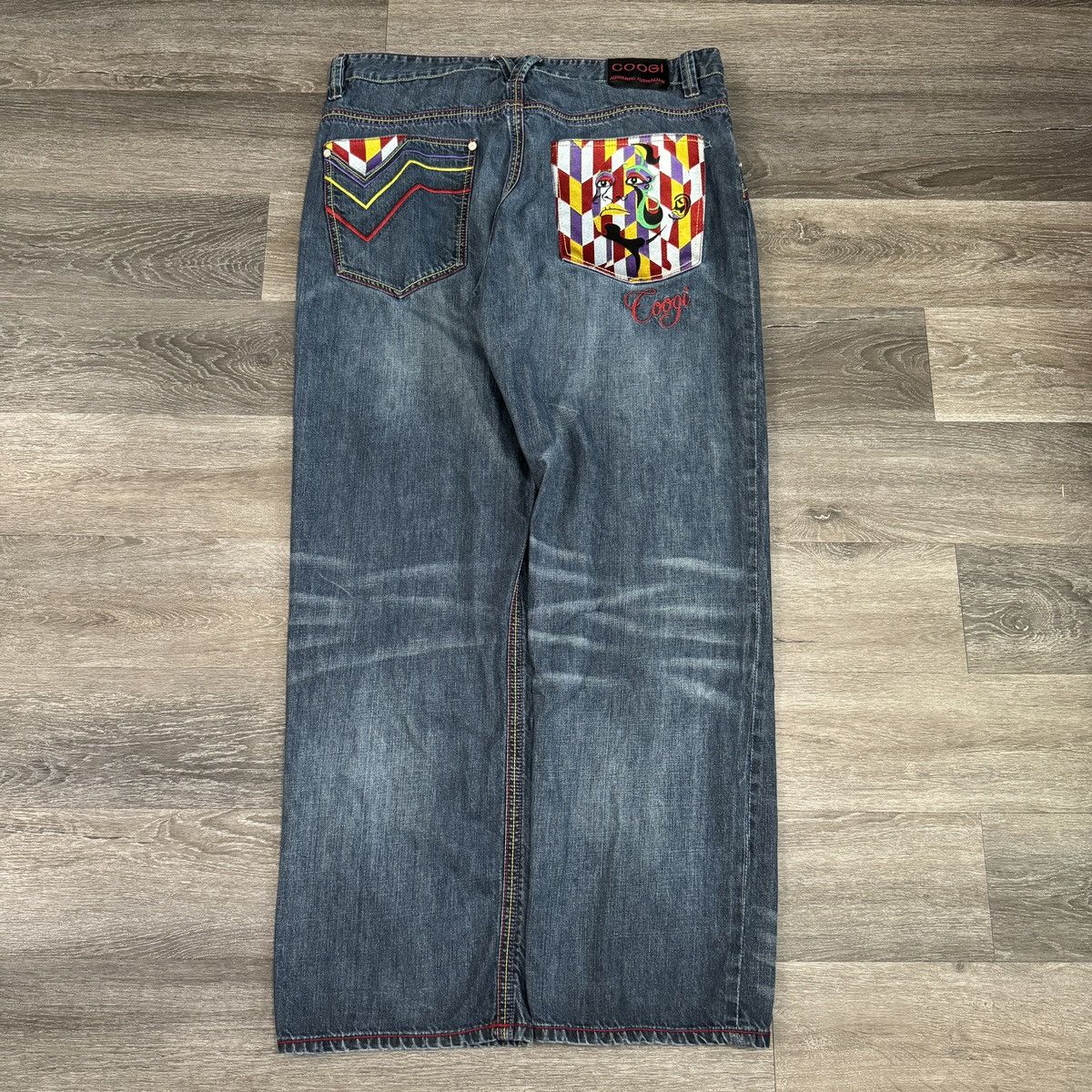 Coogi × JNCO × Vintage Crazy vintage Y2K Coogi baggy wide leg embroidered jeans rar Size US 42 / EU 58 - 1 Thumbnail