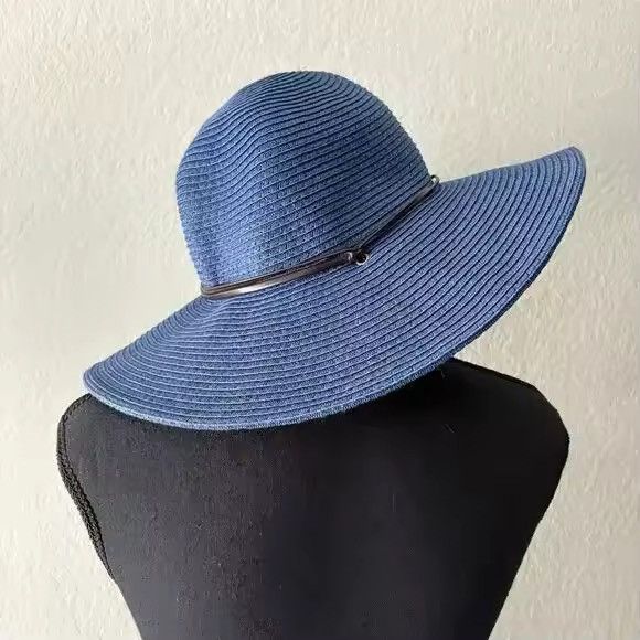 Other Women's Sun Hat Sz OS Blue Summer Nautical Cruise Ship Size ONE SIZE - 1 Thumbnail