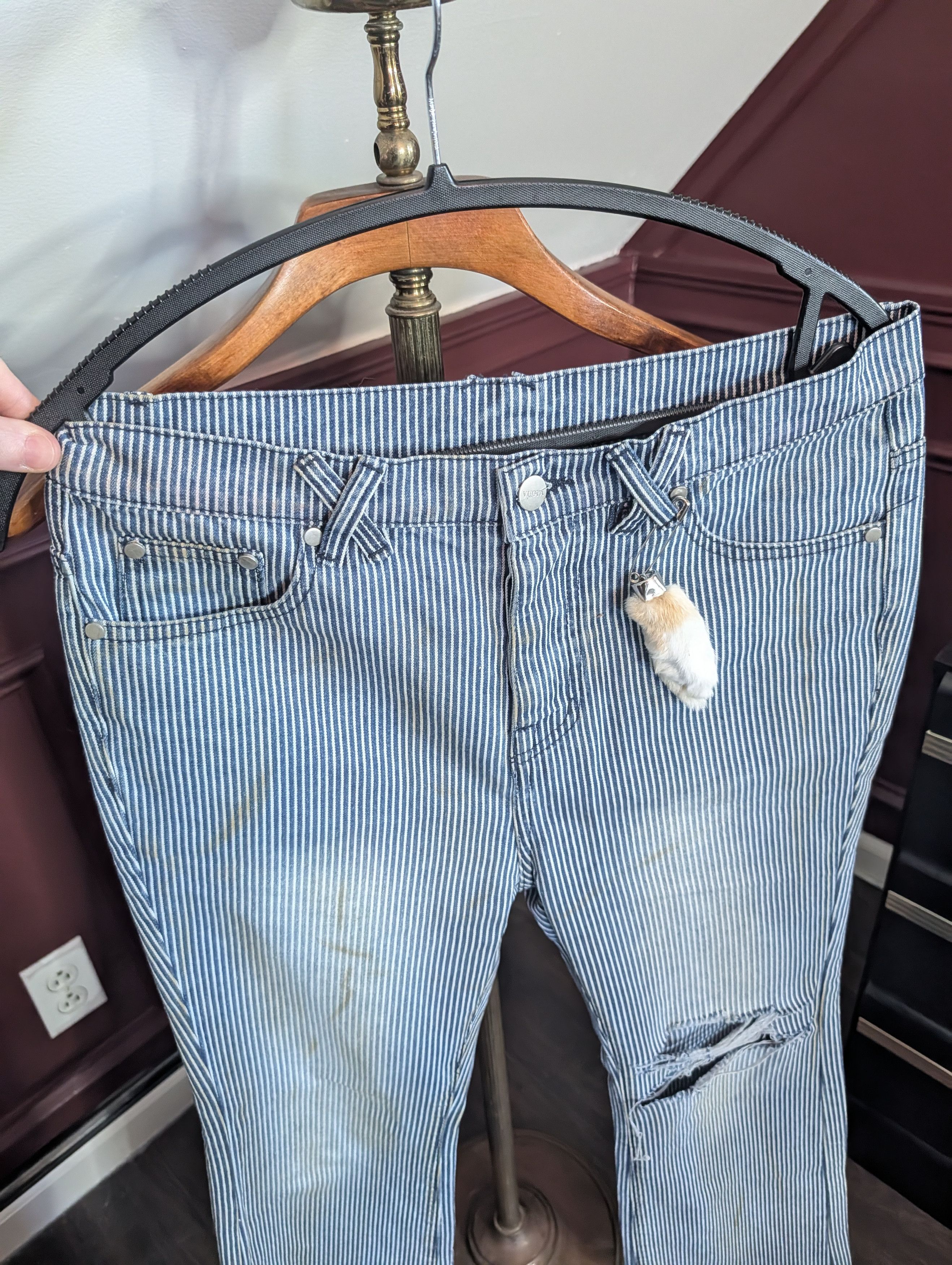 Other VUOTA flared hickory stripe mud wash rabbit foot jeans Size US 30 / EU 46 - 2 Thumbnail